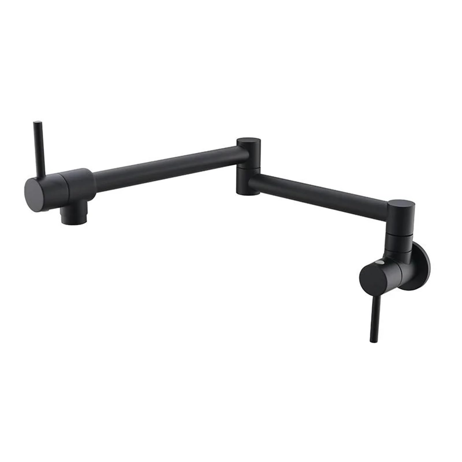 ZQFHSX Wall Mounted Kitchen Faucet Foldable Stove Single Cold Hole Rose Sink Stretchable Tap for Most Scenarios(Matte Black)