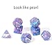 Produktbild FLASHOWL Pearl Polyhedral Dice Set Table Games Dice 1 Sets Dice with Pouches Die Series W20, W12, W10, W8, W6, W4 DND dice DND RPG MTG Double Colors for One Piece, 5 Sets with 5 Colors (7 Pieces)