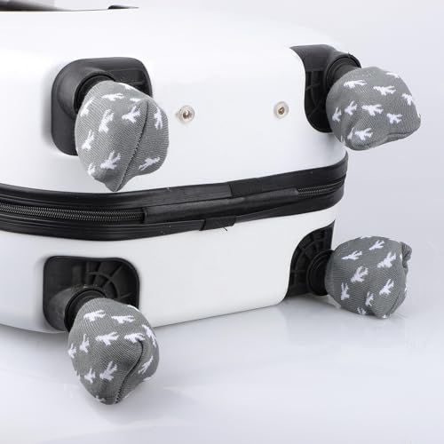 Gosknor 4stk Gepäckradabdeckungssocke, Baumwoll-Gepäckradschutz Vollständig Umhüllende Kofferrollenabdeckungen zur Vermeidung von Bodenverschmutzung Bei der Aufbewahrung von Handgepäck