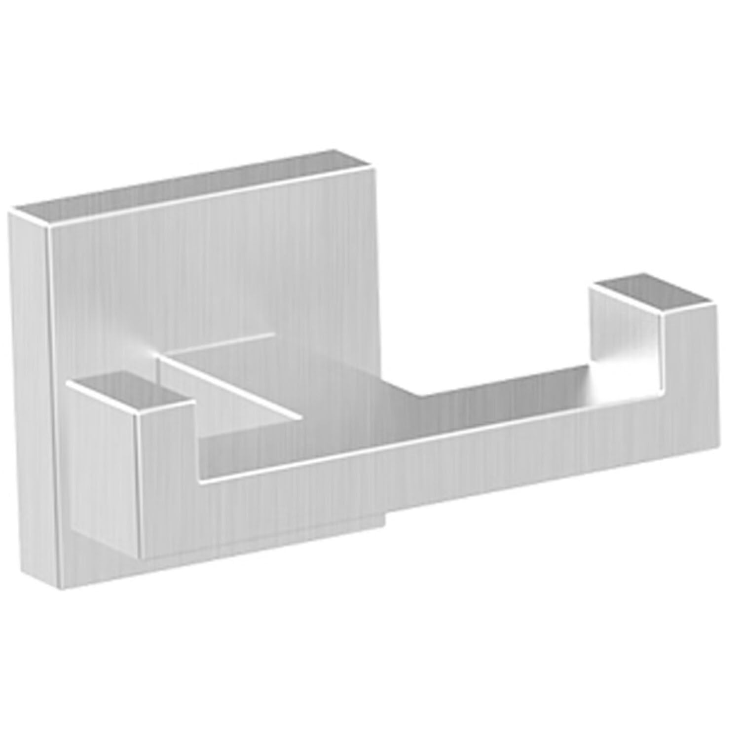 BOZWELL Double Towel Hooks for Bathroom Bushed Nickel Wall Mount，Simple Modern Square Style Coat & Robe Hook，Stainless Steel Heavy Duty Door Hanger for Bathroom Bedroom Kitchen Hotel Pool 1052-NL-1