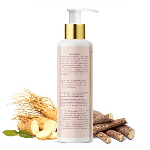 Image of Ginseng Glow Face Wash with Niacinamide, Hyaluronic Acid, Kojic Acid, Vitamin C & Gluton | Acne Control, Oil Balance & Brightening | 100 ml
