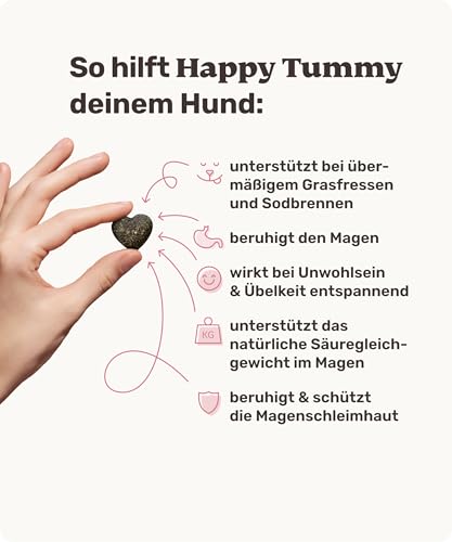 11-in-1 Gras und Kotfresser Drops Hund - Happy Tummy 120 Snacks (350g) von mammaly - Gegen Kot und Grasfressen für Hunde - Unterstützt bei Sodbrennen den Magen & Darm - Mit Ulmenrinde, Probiotika, ...