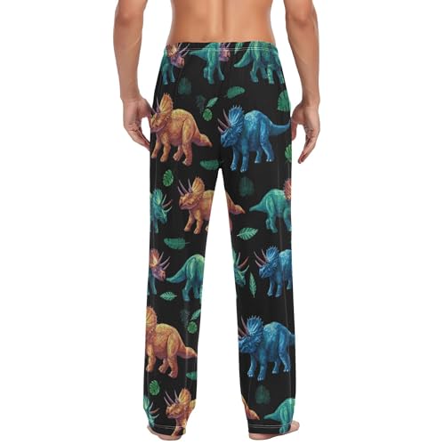 Men's Straight-Fit Pajama Pant Lightweight Pjs Bottoms Sleep Pants with Pocket2