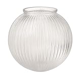 LIGHTACCENTS Clear Ribbed Ceiling Light Cover – 5.9” Flush Mount Globe for Fan or Fixture Replacement – Glass Shade for Kitchen, Bathroom, Hallway, or Bedroom Ceiling Lights