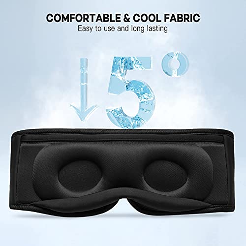 OnaEz Slaaphoofdtelefoon, Bluetooth 5.0, 3D slaapmasker, oogmasker, slaaphoofdtelefoon, wasbare slaapbril, hifi-geluidskwaliteit, hoofdtelefoon om te slapen, met geïntegreerde luidspreker, microfoon, voor reizen, yoga - Image 5