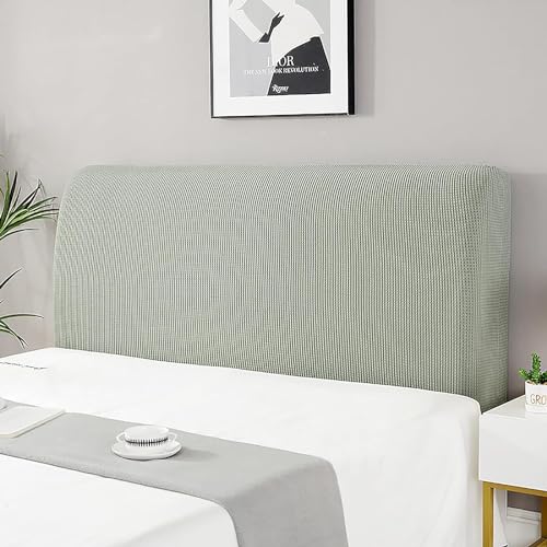 Headboard Cover Elastic Stretch Slipcover Covers Headboard Lining Dustproof Protector Cover Spandex Fabric Soft Protective Coverage Padded Bed Single Double (120CM, 110-130CM), Green