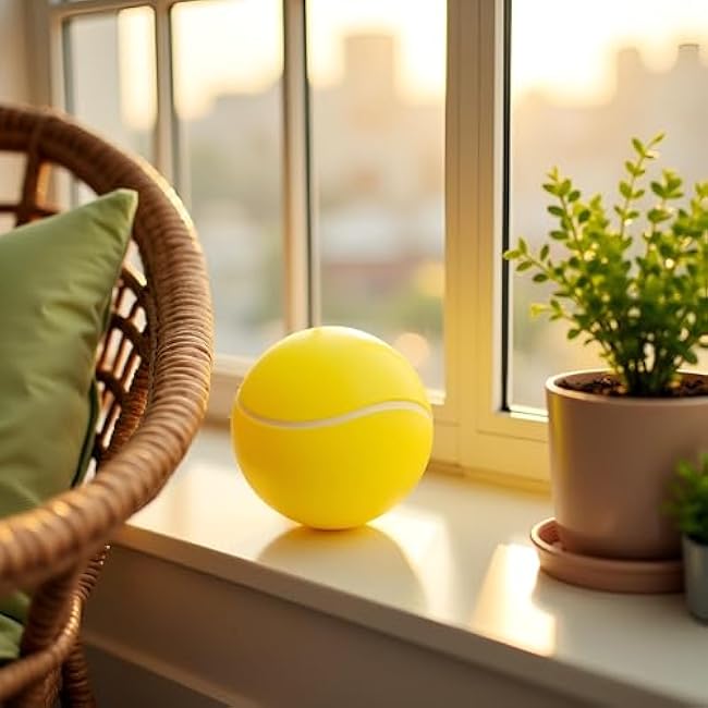 Yellow Hand Exercise Stress Relief Ball, Tennis Ball, Soft Squeeze Ball for Resistance Training, Anxiety Relief for Teens and Adults, Grip Strengtheners