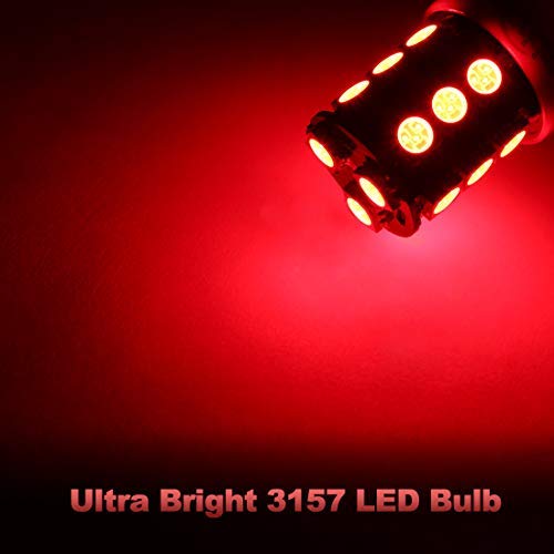 image for Yorkim 3157 LED Light Bulbs Red Super Bright, 3056 3156 3156A 3057 405