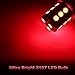Yorkim 3157 LED Light Bulbs Red Super Bright, 3056 3156 3156A 3057 4057 3157 4157 T25 LED Bulbs for Brake Lights, Backup Reverse Lights, Reverse Tail Lights - Pack of 4