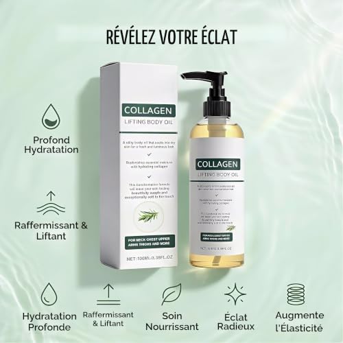 2Pcs Huile Corporelle Liftante au Collagène pour Femmes, Huile Raffermissante Anti-Cellulite Hydratante, Soin Corps Massage Relaxant, Atténue les Ridules, Illumine le Teint, Collagen Lifting Body Oil – vue 4