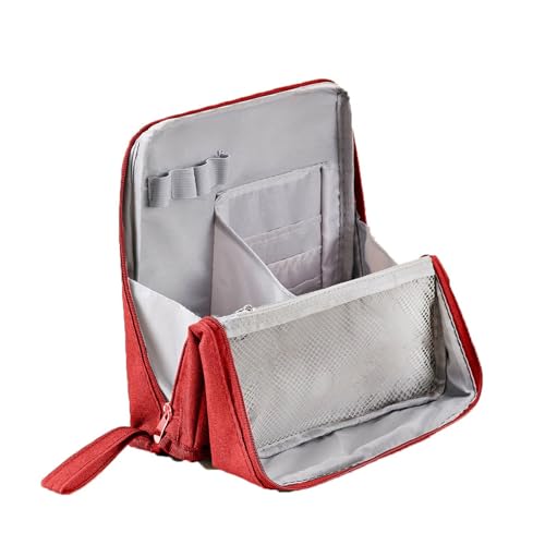 Trousse de toilette grand volume Doresty rouge contre le désordre en voyage