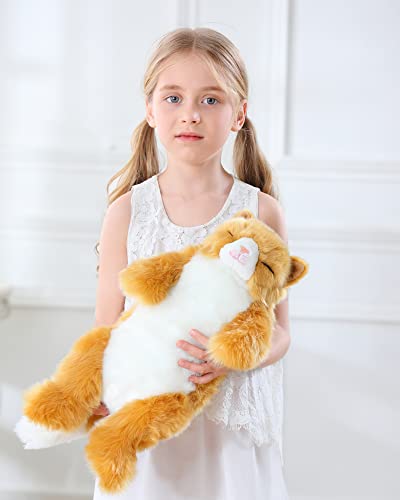 Image of CU-MATE 20 inch Adorable Stuffed Animals Cat -Handmade Plush Soft Cat -Present Gift for Boys /Girls (Orange Cats)