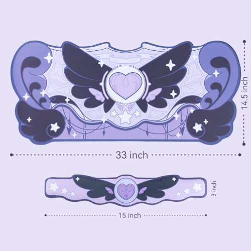 Image of GeekShare Large Gaming Mouse Pad Wrist Support Set Non-Slip Rubber Back Desk Mat and Memory Foam Wrist Rest for Keyboard,Perfect for Gaming,or Home Office - Star Wings Dark Version
