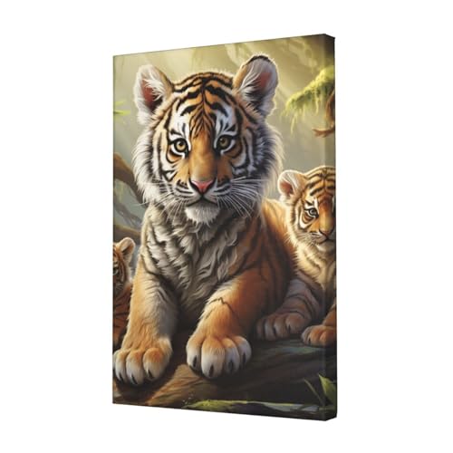 Impressions sur toile Tigres de la jungle 30x45 cm pour decoration de salon