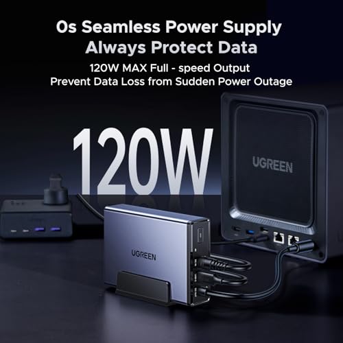 Image of UGREEN DXP480T Plus & US3000, 12000mAh Uninterruptible Battery Power Supply Bundle with UGREEN NAS DXP480T Plus 4 Bay All-Flash SSD NAS