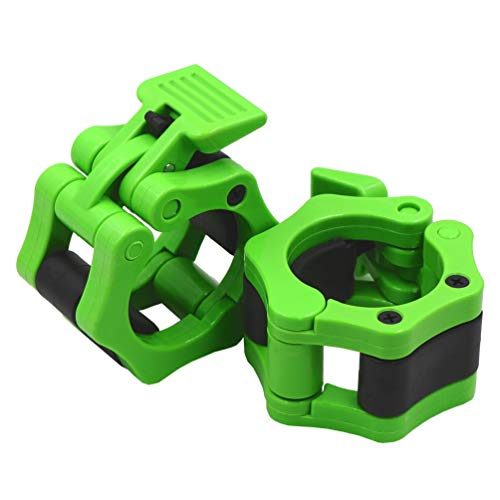Iadumo Locking Pair Of Weight Bar Clamps,Olympic Barbell Clips 2 Inch,Gym Bar Clamps,Quick Release Bar Plate Clips For Olympic Lifts Workout (Neon-Green) #TOP1