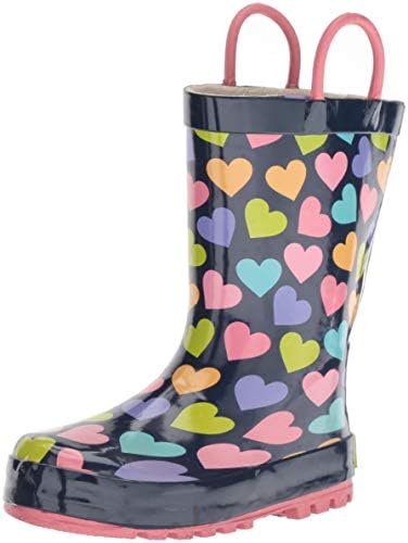 Western Chief boys Waterproof Printed Rain Boot, Happy Hearts,9-10 Toddler