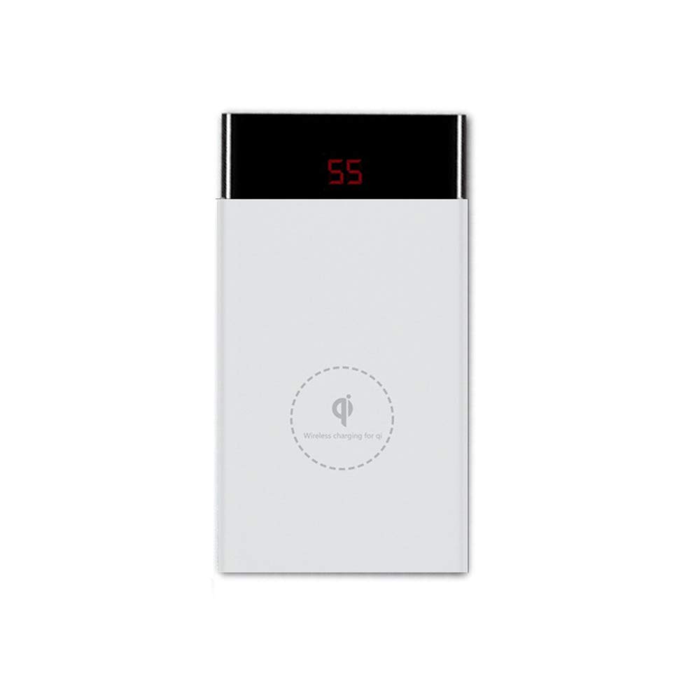 Chargeur à induction sans fil blanc 8000mAh avec affichage LED - 8