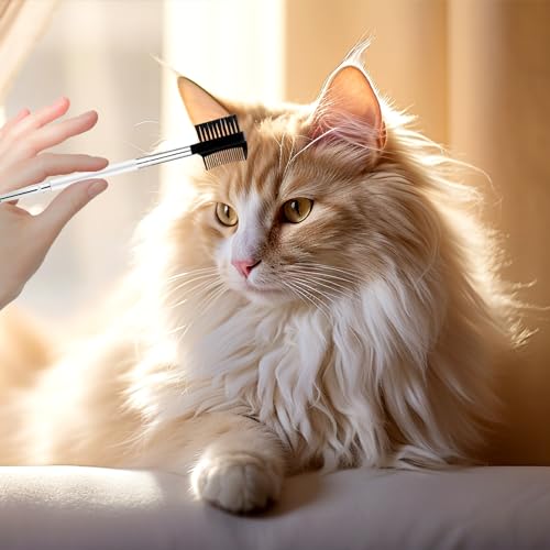 KALIONE 2 Pcs Dog Tear Comb, Double-Head Dog Eye Brush, Pet Grooming Comb, White - Image 5
