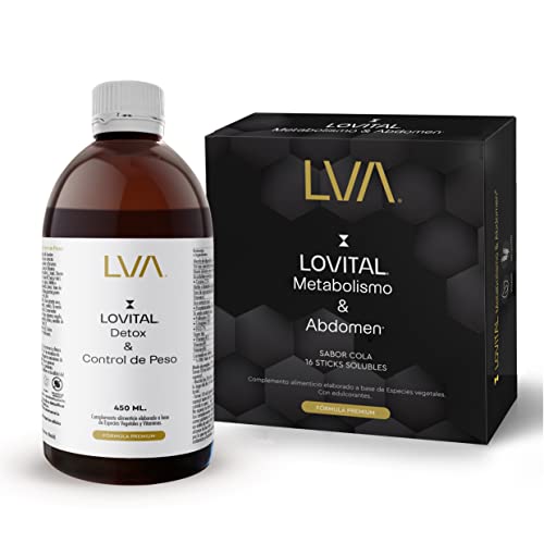 LOVITAL PACK POTENTE DETOX ADELGAZANTE Y QUEMAGRASAS | Elimina Grasa abdominal | Retención de Líquidos | Depurativo Hígado y Colon Hombre y Mujer | Ayuda Peso | PACK SILUETA DEFINIDA