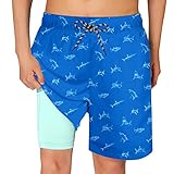 Cozople Boys Shark Swim Trunks Swimwear UPF50+ Quick Dry Beach Board Shorts Soft Stretchy Boxer Brie