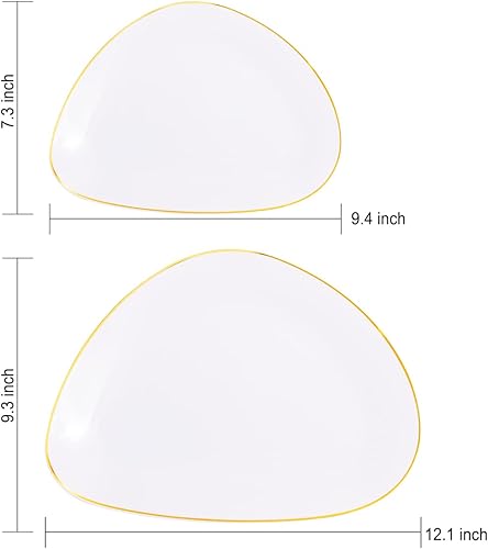 Miniatura 2 de supernal 60 platos de plástico de oro blanco, platos de plástico dorado con 180 cubiertos de plástico dorado, cubiertos de plástico duradero,