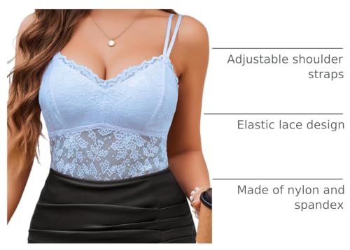 Image of Avidlove Lace Bralette for Women V Neck Camisole Lingerie Spaghetti Strap Tube Slim Tank Top