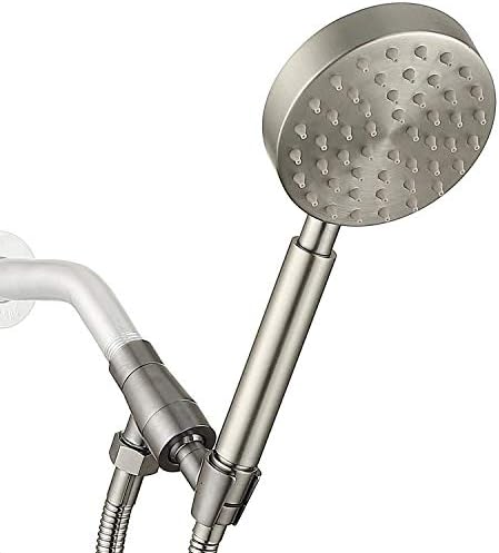 100% Metal Hand Held Shower Head with Hose | Detachable Shower Heads with Handheld Spray | Adjustable Bracket Holder | Extra Long 75" Inch Stainless-Steel Hose | Brushed Nickel