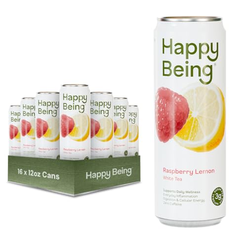 Happy Being Raspberry Lemon White Tea, Antioxidant, 12oz 16 Pack