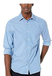 Nautica Men's Ls Wrinkle Resistant Stretch Poplin Print Button Down Shirt