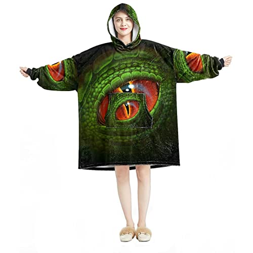 Sweat à capuche surdimensionné dragon vert pour vos soirées d'hiver cocooning