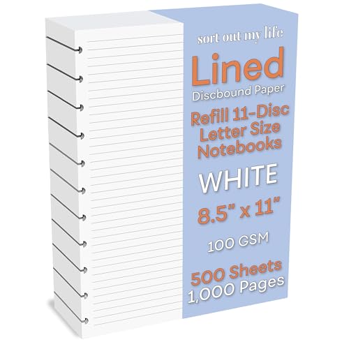 Papel rayado tamaño carta de 100 g/m² para discbound con acabado premium que evita traspasos de tinta