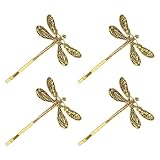 Mabor Dragonfly Hair Clip, Gold Antique Decorative Bobby Pins for Prom Birthday Party Wedding Retro Hair Styling Pins Accessories for Women Girls Bride French Hairpins