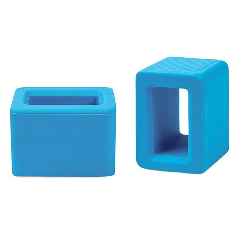 Image of Car Seat Belt Buckle Holder, Flexible Silicone Buckle, Buckle Booster Raises Seat Belt for Easy Access, Pack of 2, Blue