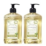 A LA MAISON French Liquid Hand Soap, Rosemary Mint - Natural Hand Wash Made with Essential Oils - Biodegradable, Plant-Based, Vegan, Cruelty-Free, Alcohol & Paraben Free (16.9 oz, 2 Pack)