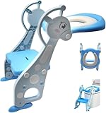 BABY Step Stool Ladder Giraffe 001 (Blue)