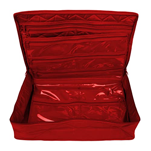 Yazzii Carry All Organizer Tote – Ultimate Craft Storage Bag With 20 Pockets For Quilting Supplies, Sewing Notions, Embroidery & More - Red #TOP4