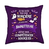 Pas Une Sorcière Je Suis Une Basketteuse Cadeau Basket Femme Throw Pillow