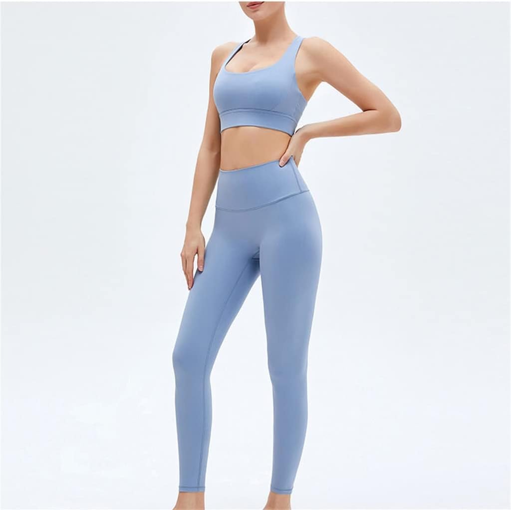 Yoga Suit Tight Skin-friendly Skin-friendly Back Hip-lifting Sportswear Two-piece Set(Large)