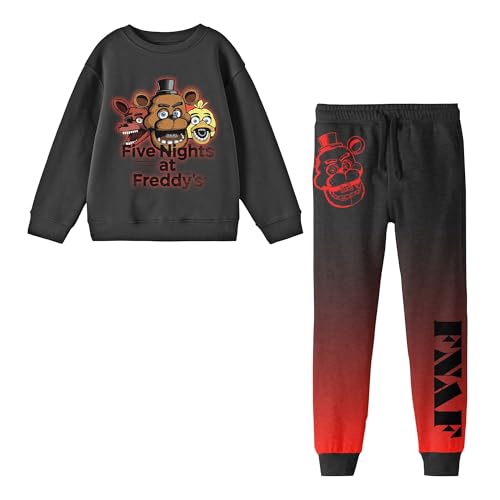 Bioworld Five Nights At Freddy's Character Art Boy's 2-Pack Crew Neck Sweatshirt & Joggers Set 8 (M)