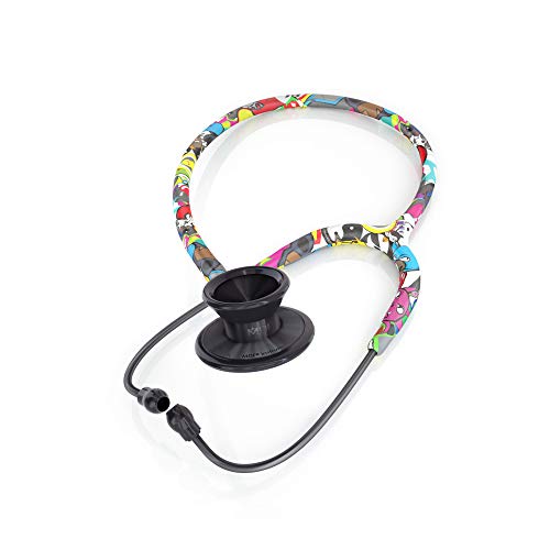 Image of MDF Instruments Graffiti Black MD One Epoch Lightweight Titanium Stethoscope, Adult, Graffiti Tube, Black Chestpieces-Headset, MDF777TGFBO | Dual head, Lightweight, Trusted since 1971, Lifetime warranty, Free-Parts-for-Life, Latex-free, For doctors, nurses, students