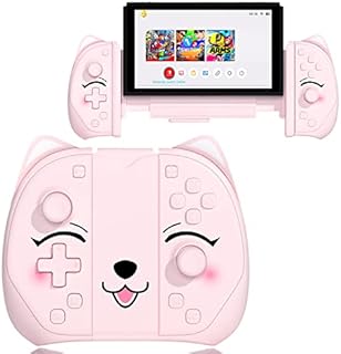 Wireless Controller for Switch, Mytrix Macro Button/Wake Up/Turbo/Vibration/Motion Functions, L/R Switch Controller,  for Switch/Switch Lite/Switch OLED, Pink Cat