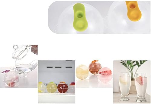 Miniatura 7 de Juego de 4 moldes redondos para cubitos de hielo, sellado hermético, a prueba de fugas, de silicona, para hacer bolas de hielo redondas de bourbon