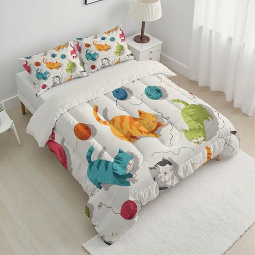 Parure de lit 4.5 tog douceur laine pour chat couette réversible jaune 200x200 - 3