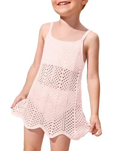 Girl's Cover up Short Beach Cami Dress Strap Cable Knit Swimsuit Bikini Cover Up