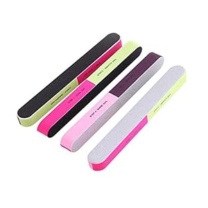 10Pcs 7-Way Nail Files Washable Nail Art Buffing Strip Buffers Polisher Grinding Bar Emery Board Pedicure Care for Fingernails and Toenails(Color Random)