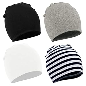 Durio Baby Mütze Jungen Mädchen Unisex Babymütze Kleinkind Wendemütze Jersey Slouch Beanie Mütze Infant Hut 4er Pack Farbmischung C 1-4 Jahre