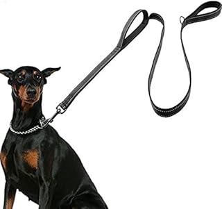 Large dog leash, 1.5m Double Handles No Pull Heavy Duty Strong Nylon Dog Leash. Dog Training Large Medium Duty Rope Walking&Training, Reflective design