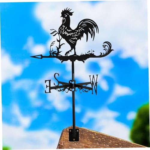 Girouette en fer forgé coq avec support de toit durable - 3