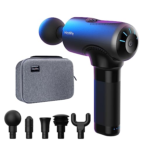 Heychy V2 Massage Gun Deep Tissue Handheld Percussion Massager Gun With 2600Mah Battery, Long Runtime Up To 7H For Athletes Release Lactic Acid, Muscle Soreness And Stiffness, Body Recovery #TOP1